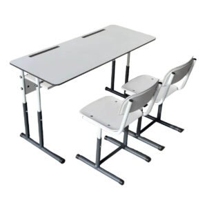 Set reglabil (masa pentru elevi + scaun) cadru metalic