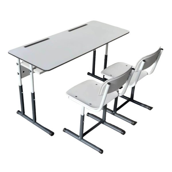 banca-scolara-dubla-reglabila-compact Set reglabil (masa pentru elevi + scaun) cadru metalic